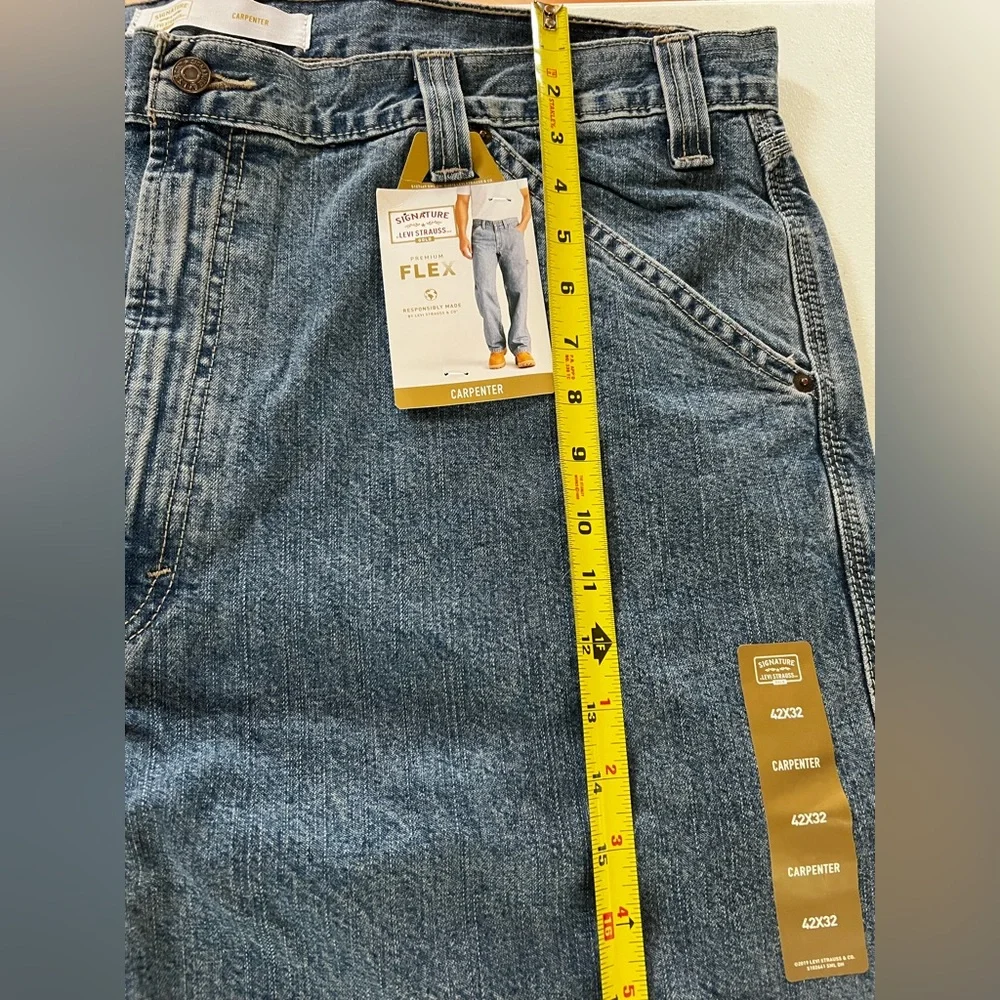 Signature by Levi Strauss Relaxed Blue Denim Wide Leg Jeans Size 42x32